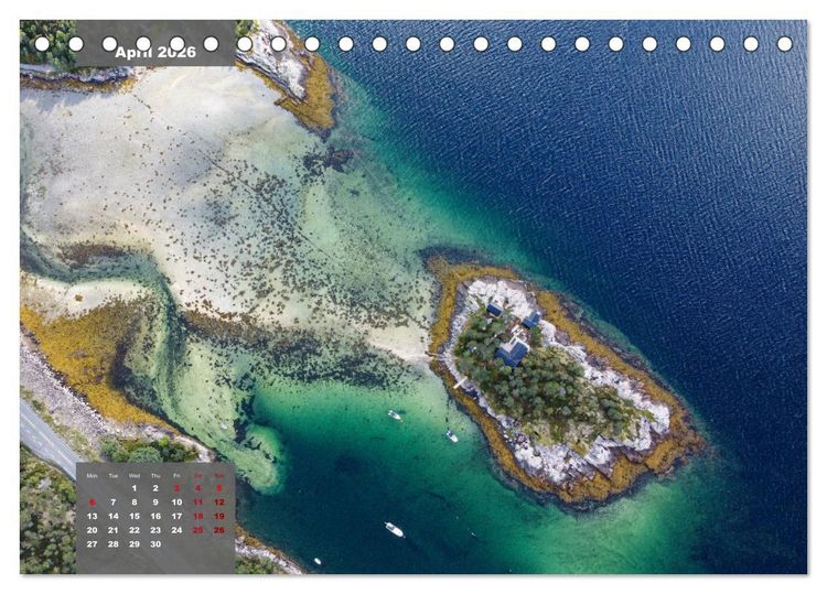 Produktbild: Bird's eye view of Norway (Desk Calendar 2026 DIN A5 landscape), CALVENDO 12 Month DeskCalendar