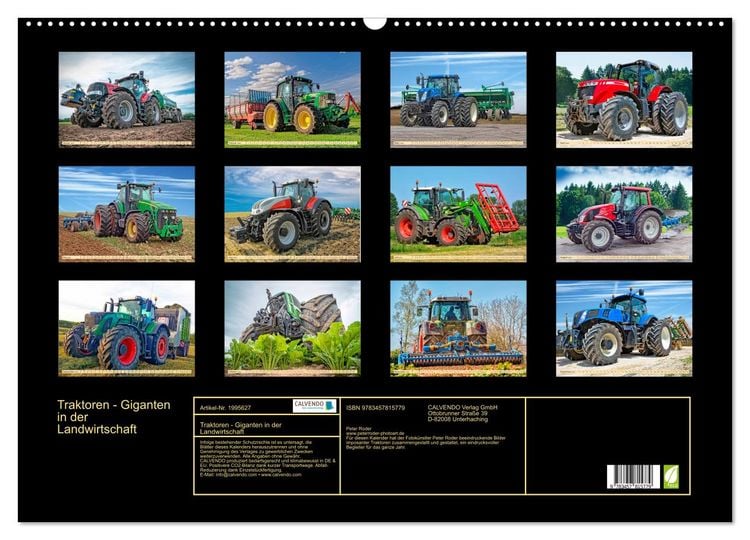 Produktbild: Traktoren - Giganten in der Landwirtschaft (Wandkalender 2026 DIN A2 quer), CALVENDO Monatskalender