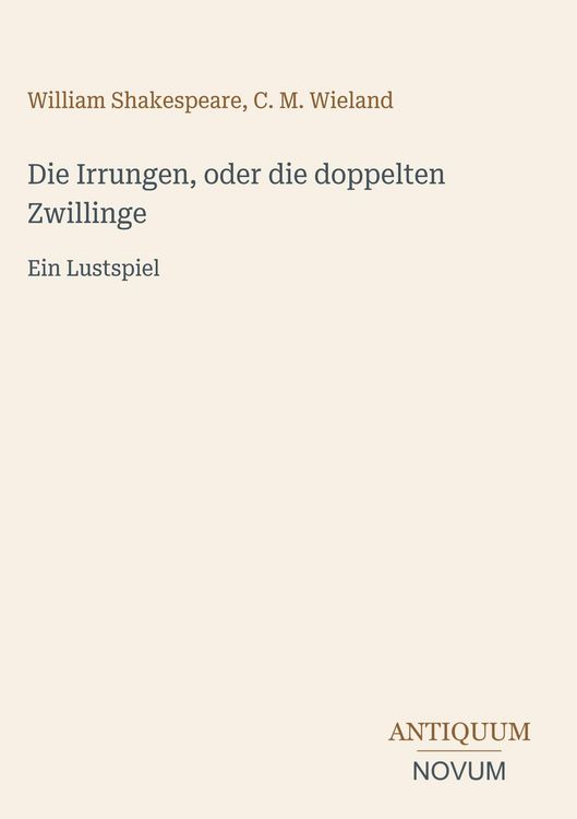 Produktbild: Die Irrungen, oder die doppelten Zwillinge