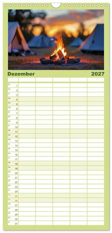 Produktbild: Familienplaner 2027 - Camping-Life und Abenteuer mit 5 Spalten (Wandkalender, 21 x 45 cm) CALVENDO