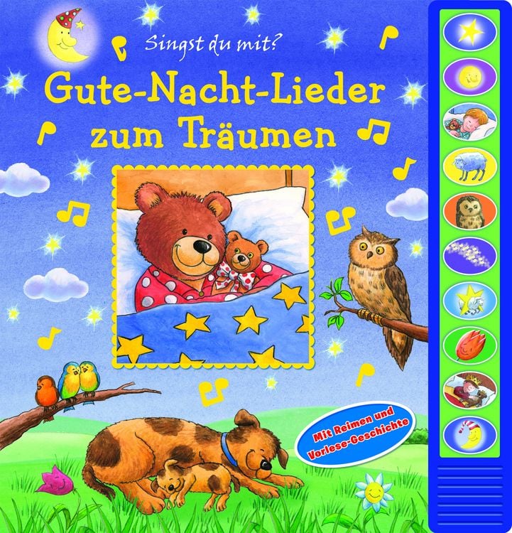 Produktbild: Gute-Nacht-Lieder zum Tr&auml;umen - Pappbilderbuch zum Vorlesen - Liederbuch mit 10 Melodien