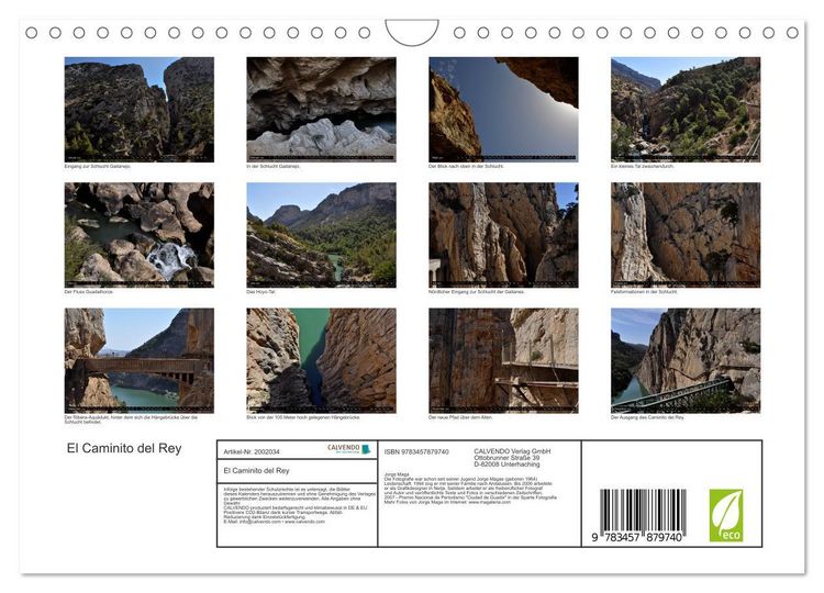 Produktbild: El Caminito del Rey (Wandkalender 2026 DIN A4 quer), CALVENDO Monatskalender