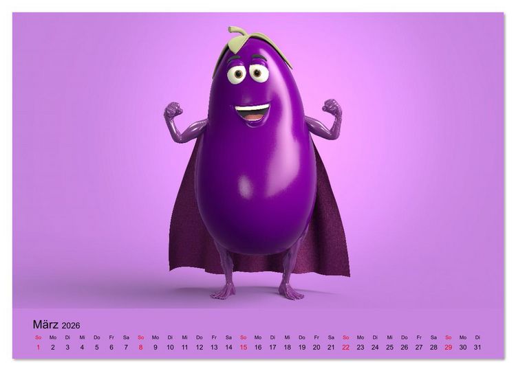 Produktbild: Esse ich nicht! Der freche Kinderkalender mit Obst & Gem&uuml;se (hochwertiger Premium Wandkalender 2026 DIN A2 quer), Kunstdruck in Hochglanz