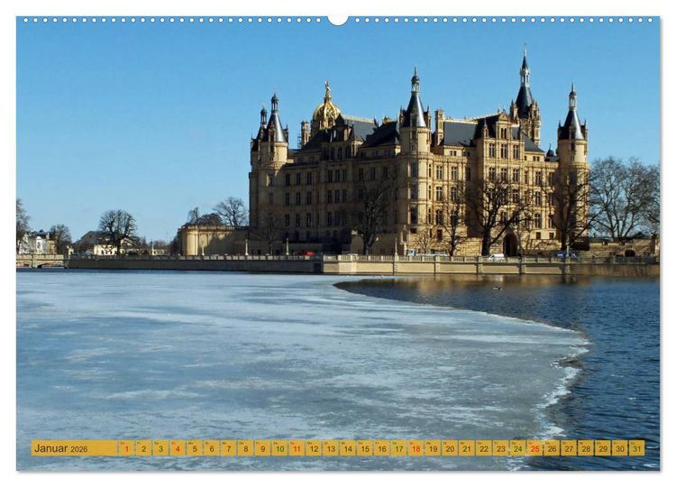 Produktbild: Schloss Impressionen - Residenz- und Landeshauptstadt Schwerin (Wandkalender 2026 DIN A2 quer), CALVENDO Monatskalender