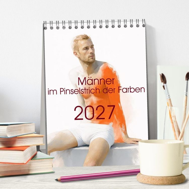 Produktbild: M&auml;nner - im Pinselstrich der Farben (Tischkalender 2027 DIN A5 hoch), CALVENDO Monatskalender