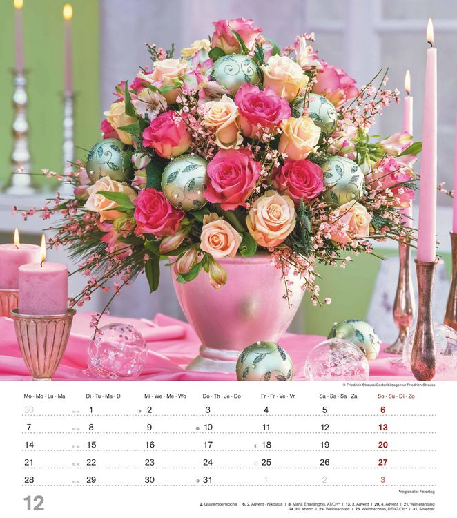Produktbild: Der Duft der Rosen 2026 - Bildkalender 30x34 cm - Kalender mit wohl riechendem Duftlack - Duftkalender - Wandkalender - Blumenkalender