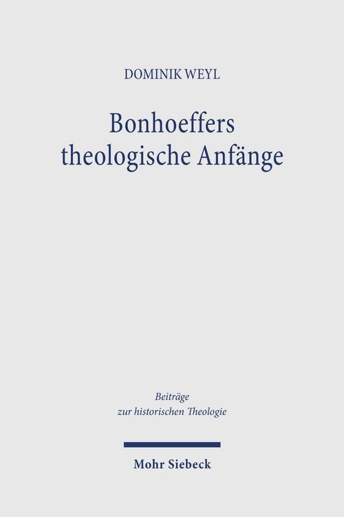 Produktbild: Bonhoeffers theologische Anf&auml;nge