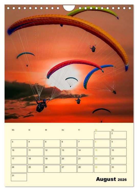 Produktbild: Paragliding - extrem aufregend (Wandkalender 2026 DIN A4 hoch), CALVENDO Monatskalender