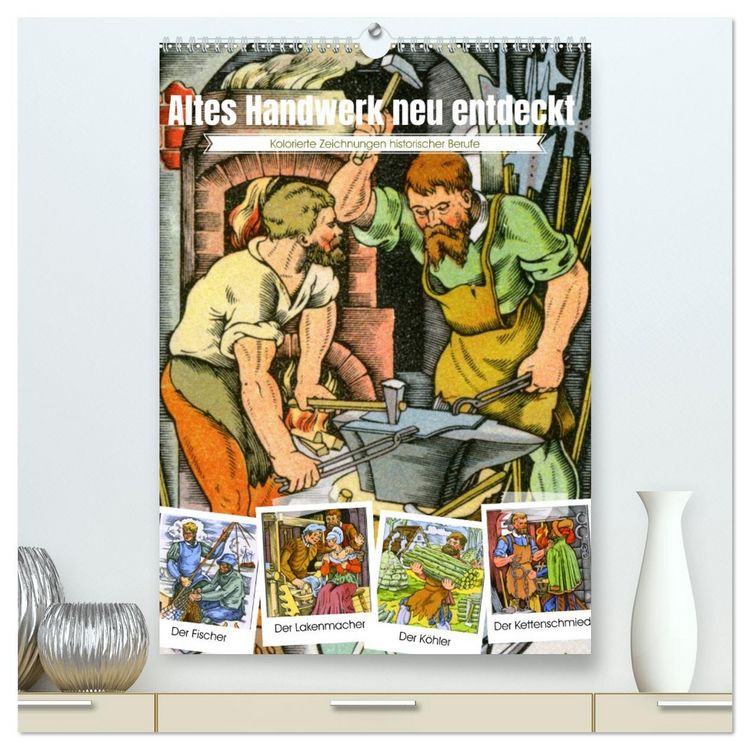 Produktbild: Altes Handwerk: Historische Zeichnungen neu entdeckt (hochwertiger Premium Wandkalender 2026 DIN A2 hoch), Kunstdruck in Hochglanz