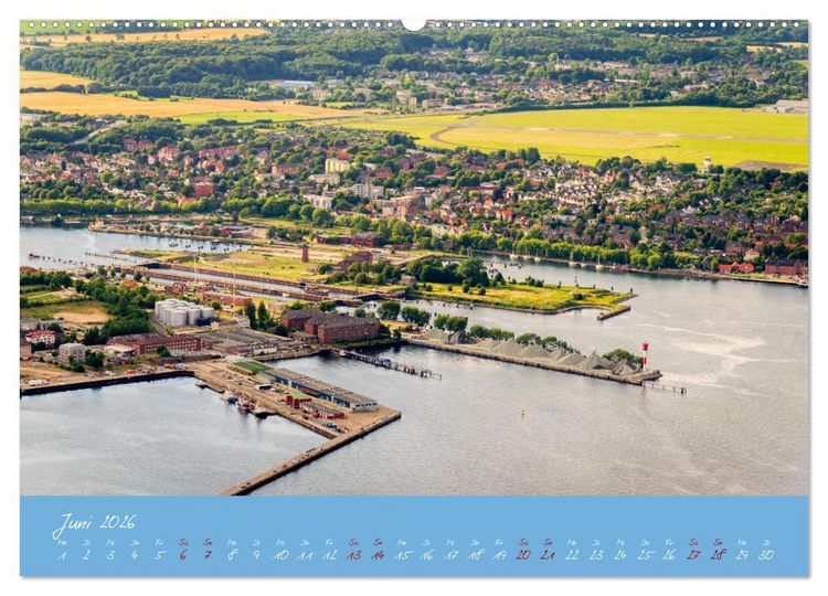 Produktbild: Kiel aus der Luft - Die Stadt an der F&ouml;rde aus dem Ballon fotografiert (Wandkalender 2026 DIN A2 quer), CALVENDO Monatskalender
