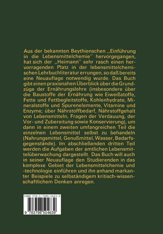 Produktbild: Grundz&uuml;ge der Lebensmittelchemie