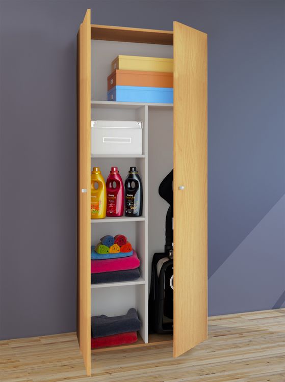 Produktbild: Holz Besenschrank Staubsauger Putzschrank Vandol
