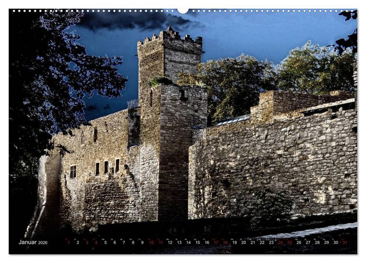 Produktbild: Burgen - Geheimnisvolles Mittelalter (Wandkalender 2026 DIN A2 quer), CALVENDO Monatskalender