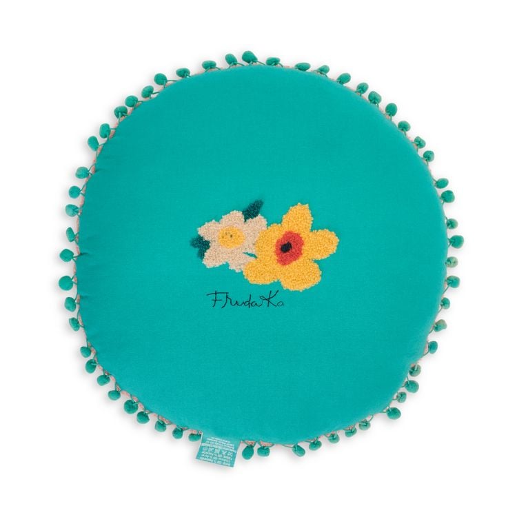Kissen "Frida Kahlo", bestickt