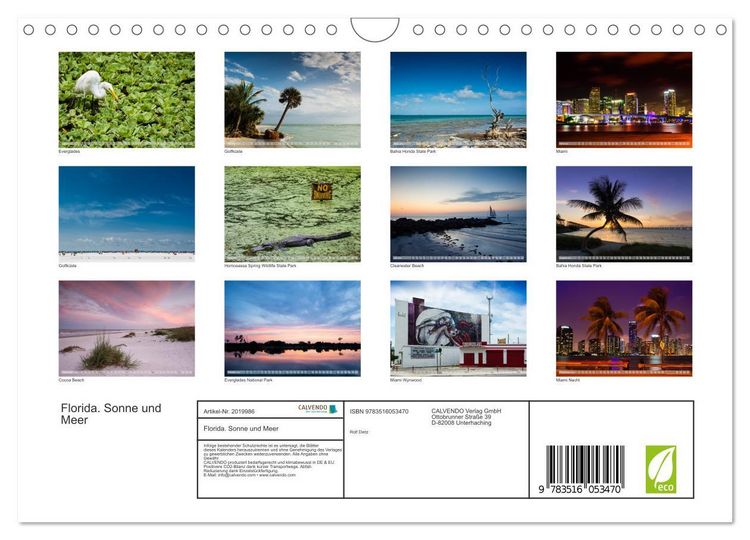 Produktbild: Florida. Sonne und Meer (Wandkalender 2026 DIN A4 quer), CALVENDO Monatskalender