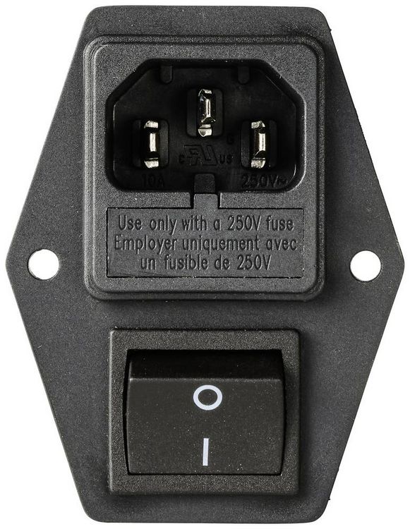 Produktbild: TRU COMPONENTS TC-10101524 Netzfilter mit Kaltger&auml;tebuchse, mit Schalter 250 V/AC 4 A 1.2 mH 1 St.
