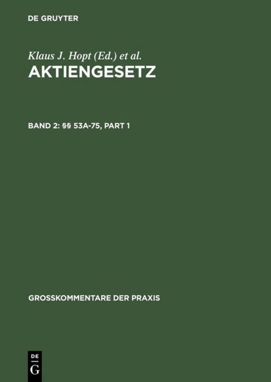 Produktbild: Aktiengesetz / &sect;&sect; 53a-75