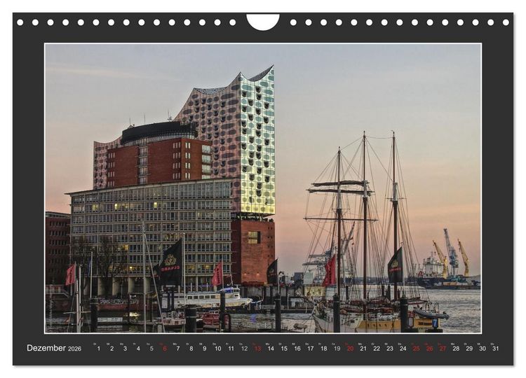 Produktbild: Die Elbphilharmonie Hamburg (Wandkalender 2026 DIN A4 quer), CALVENDO Monatskalender