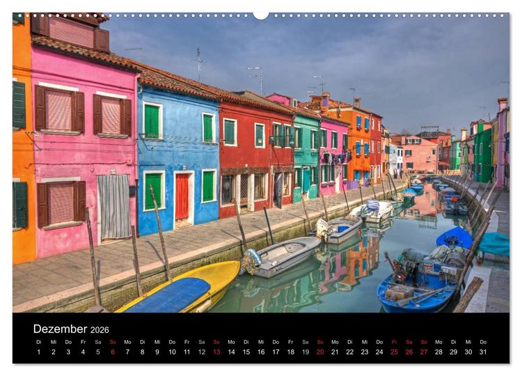 Produktbild: Die bunten H&auml;user von Burano (Wandkalender 2026 DIN A2 quer), CALVENDO Monatskalender