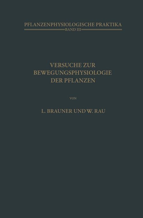 Produktbild: Versuche zur Bewegungsphysiologie der Pflanzen
