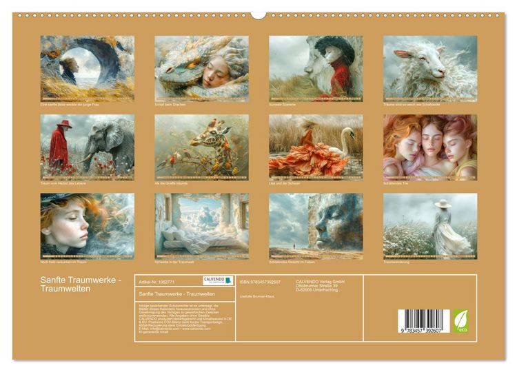 Produktbild: Sanfte Traumwerke - Traumwelten (hochwertiger Premium Wandkalender 2026 DIN A2 quer), Kunstdruck in Hochglanz