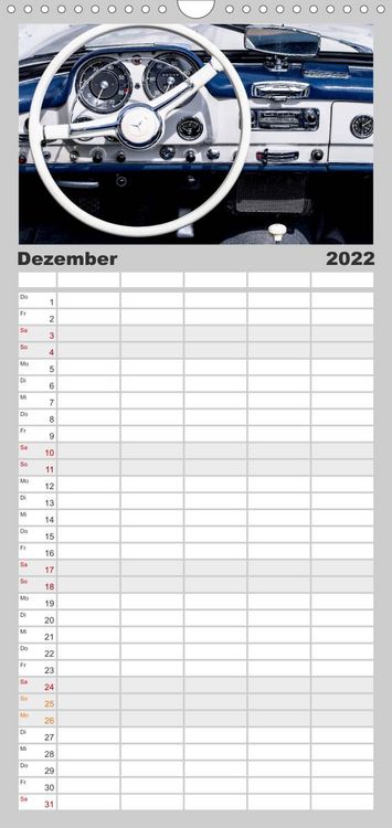 Produktbild: Familienplaner Oldtimer - Cockpits vergangener Zeiten (Wandkalender 2022 , 21 cm x 45 cm, hoch)