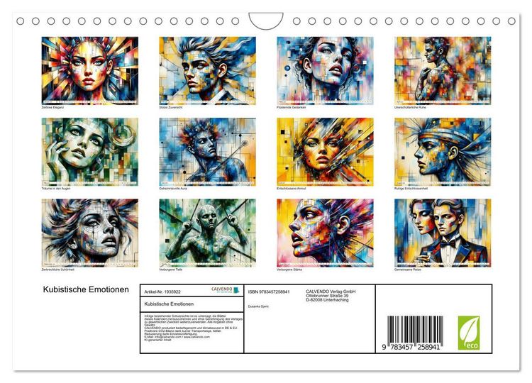 Produktbild: Kubistische Emotionen (Wandkalender 2026 DIN A4 quer), CALVENDO Monatskalender