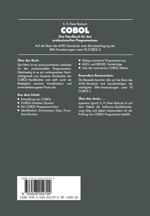 Produktbild: COBOL &mdash; Das Handbuch f&uuml;r den professionellen Programmierer