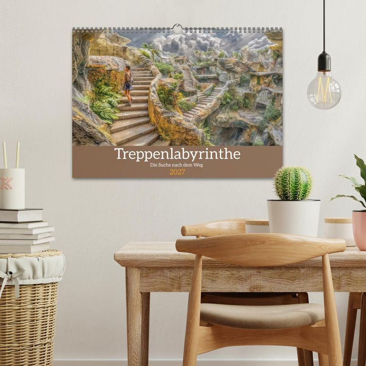 Produktbild: Treppenlabyrinthe &ndash; Die Suche nach dem Weg (Wandkalender 2027 DIN A3 quer), CALVENDO Monatskalender