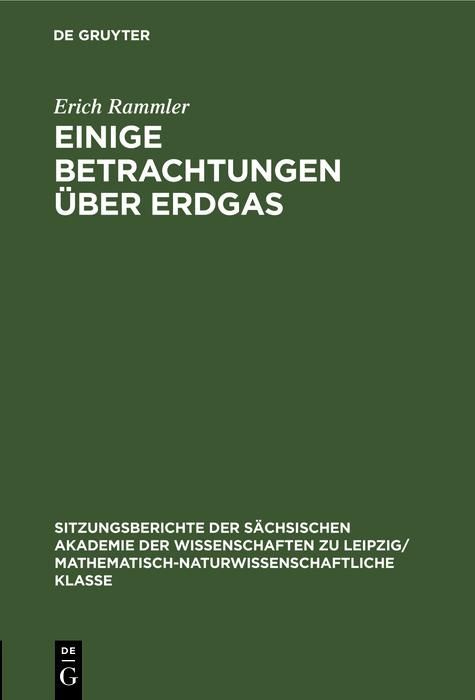 Produktbild: Einige Betrachtungen &uuml;ber Erdgas