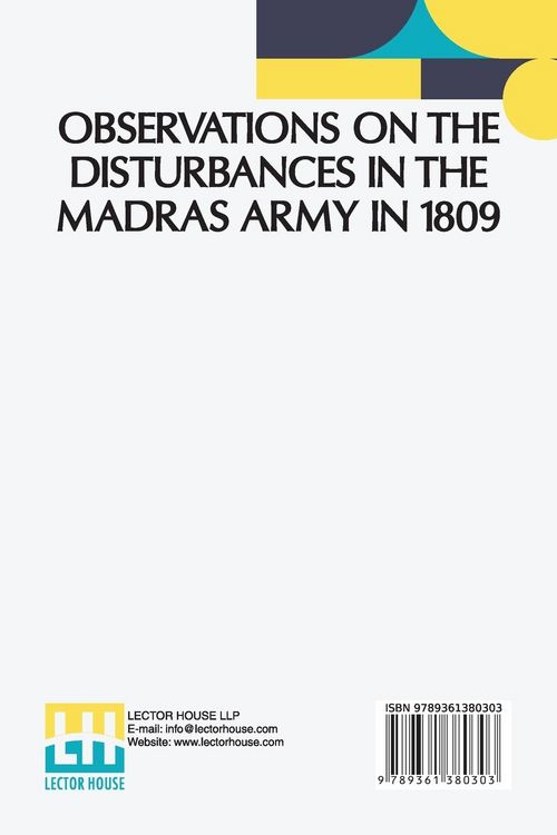 Produktbild: Observations On The Disturbances In The Madras Army In 1809