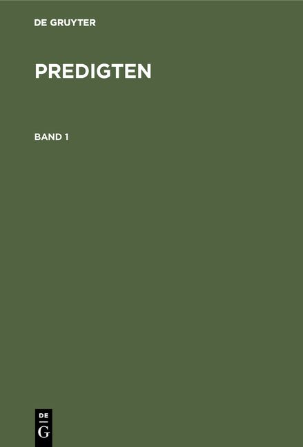 Produktbild: Predigten. Band 1