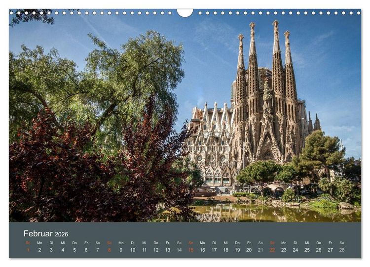 Produktbild: Barcelona - Faszinierende Architektur (Wandkalender 2026 DIN A3 quer), CALVENDO Monatskalender