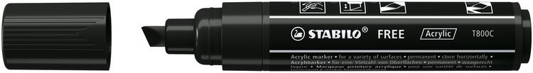 Produktbild: STABILO Acrylmarker, FREE Acrylic T800C, Strichbreite 4-10 mm, schwarz