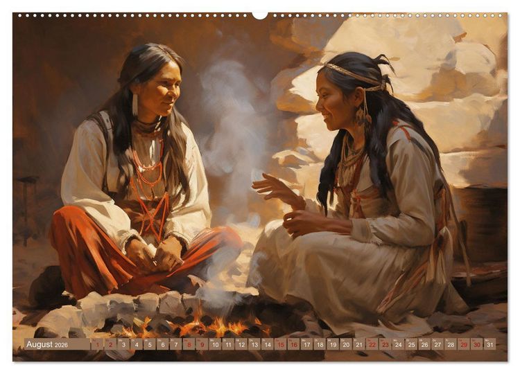 Produktbild: Indianische Impressionen (hochwertiger Premium Wandkalender 2026 DIN A2 quer), Kunstdruck in Hochglanz