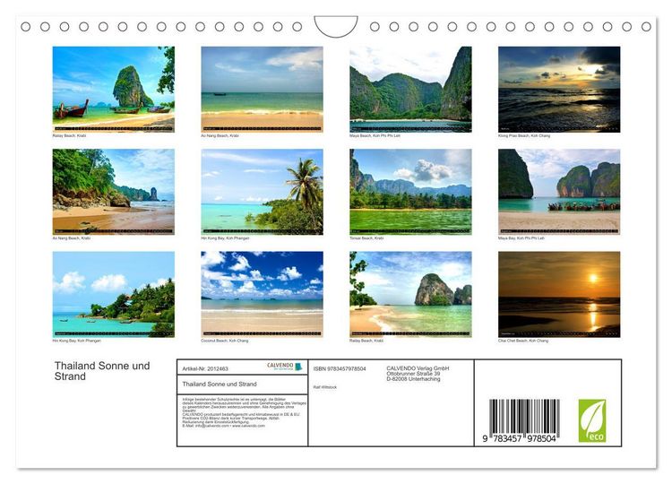 Produktbild: Thailand Sonne und Strand (Wandkalender 2026 DIN A4 quer), CALVENDO Monatskalender