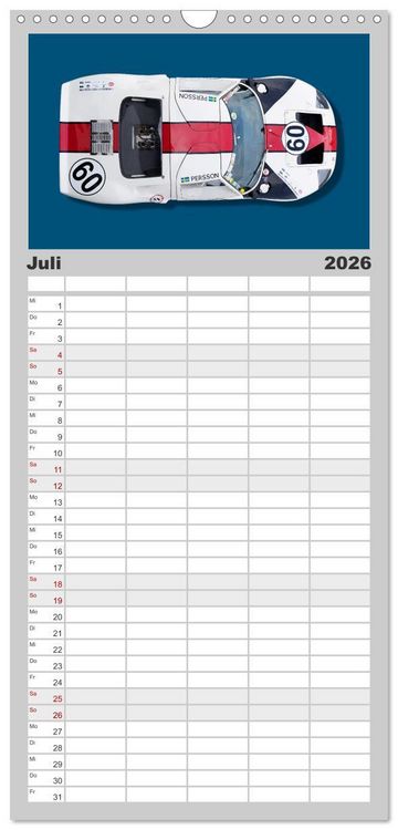 Produktbild: Familienplaner 2026 - Legenden des Rennsports Historic Sports Cars 1960-1975 mit 5 Spalten (Wandkalender, 21 x 45 cm) CALVENDO
