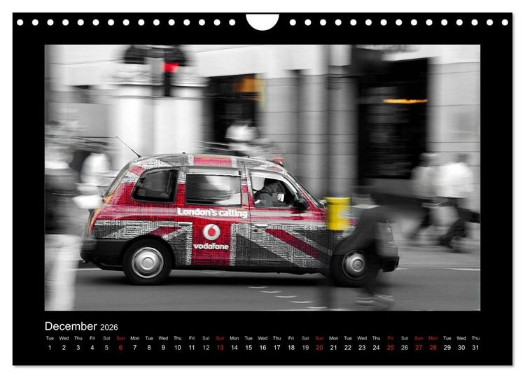 Produktbild: Taxis in London / UK-Version (Wall Calendar 2026 DIN A4 landscape), CALVENDO 12 Month Wall Calendar