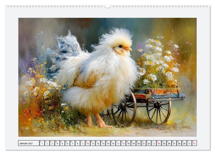 Produktbild: H&uuml;hner und K&uuml;ken. Fluffige Freunde (Wandkalender 2027 DIN A2 quer), CALVENDO Monatskalender