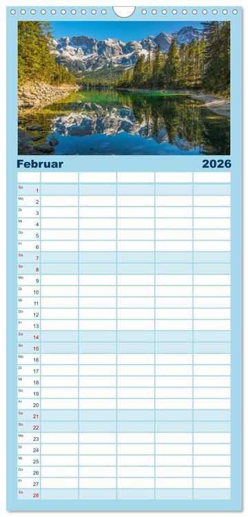 Produktbild: Familienplaner 2026 - Naturparadies Zugspitzarena mit 5 Spalten (Wandkalender, 21 x 45 cm) CALVENDO
