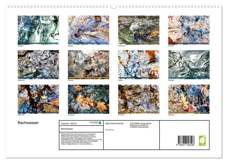 Produktbild: Bachwasser (hochwertiger Premium Wandkalender 2026 DIN A2 quer), Kunstdruck in Hochglanz