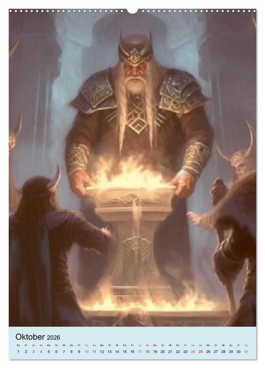 Produktbild: Fantasy Krieger. B&auml;renk&auml;mpfer aus dem Norden (hochwertiger Premium Wandkalender 2026 DIN A2 hoch), Kunstdruck in Hochglanz