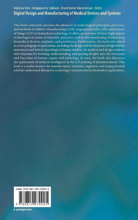 Produktbild: Digital Design and Manufacturing of Medical Devices and Systems