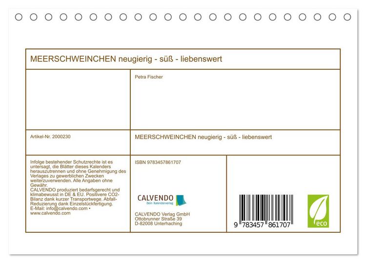 Produktbild: MEERSCHWEINCHEN neugierig - s&uuml;&szlig; - liebenswert (Tischkalender 2026 DIN A5 quer), CALVENDO Monatskalender