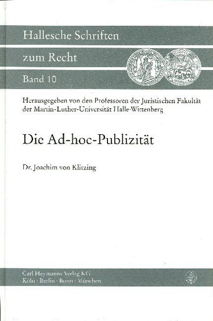 Produktbild: Die Ad-hoc-Publizit&auml;t