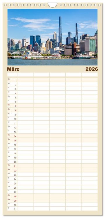 Produktbild: Familienplaner 2026 - NEW YORK CITY Urbane Magie mit 5 Spalten (Wandkalender, 21 x 45 cm) CALVENDO