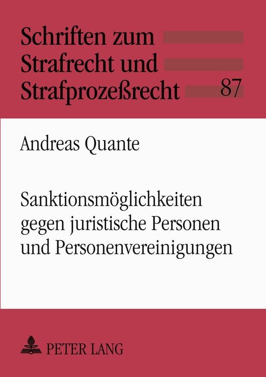 Produktbild: Sanktionsm&ouml;glichkeiten gegen juristische Personen und Personenvereinigungen