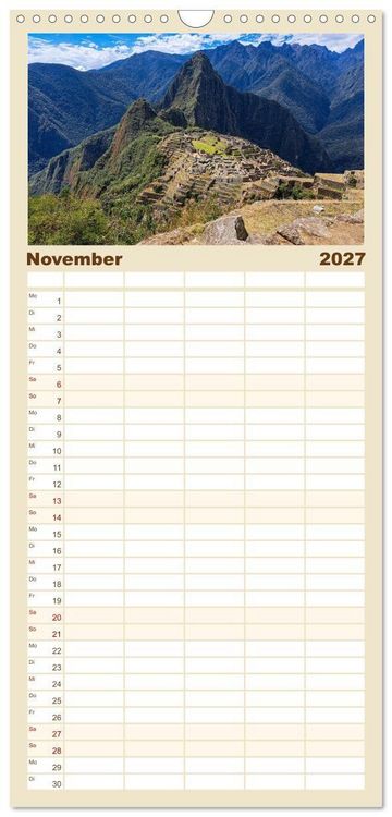 Produktbild: Familienplaner 2027 - Entdecke S&uuml;damerika: Monat f&uuml;r Monat mit 5 Spalten (Wandkalender, 21 x 45 cm) CALVENDO