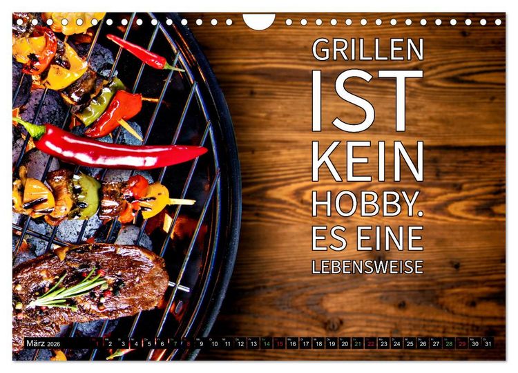 Produktbild: B wie BBQ Impressionen mit Spr&uuml;chen (Wandkalender 2026 DIN A4 quer), CALVENDO Monatskalender