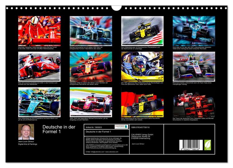 Produktbild: Deutsche in der Formel 1 (Wandkalender 2026 DIN A3 quer), CALVENDO Monatskalender